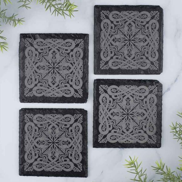 Viking Knotwork Slate Coasters - Set of 4