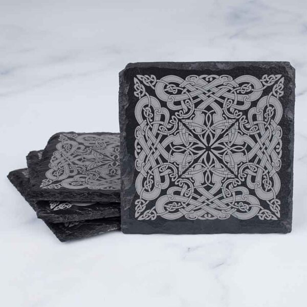 Viking Knotwork Slate Coasters - Set of 4