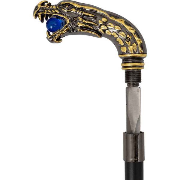 Golden Dragon Head Sword Cane