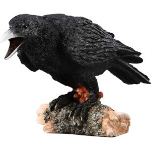 Crow on Small Log Statue