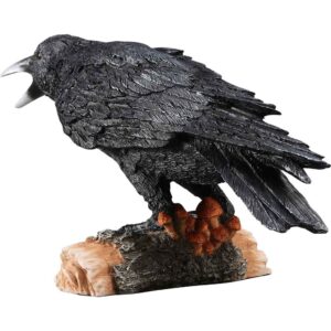 Crow on Small Log Statue