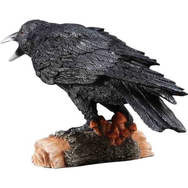 Crow on Small Log Statue