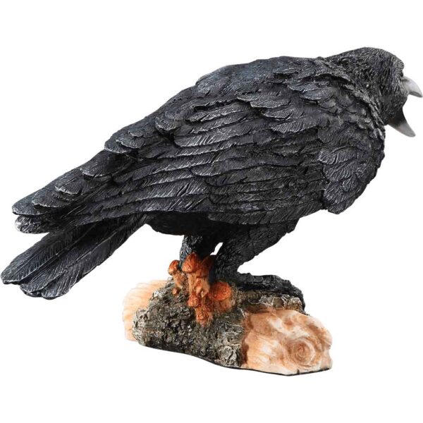 Crow on Small Log Statue