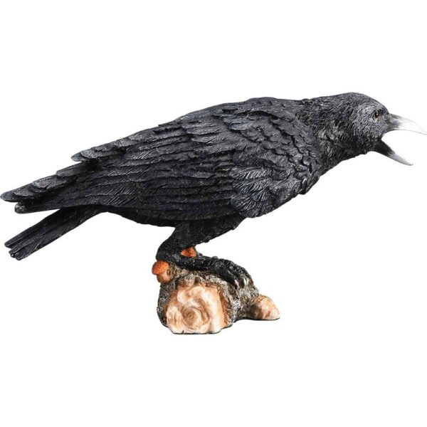 Crow on Small Log Statue