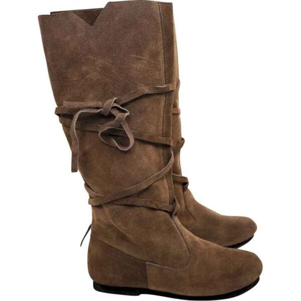 Medieval Suede Boots - Brown