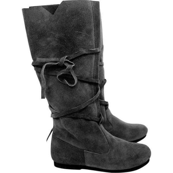 Medieval Suede Boots - Black
