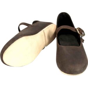 Cecilie Women's Medieval Leather Shoes - Brown