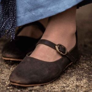 Cecilie Women's Medieval Leather Shoes - Brown