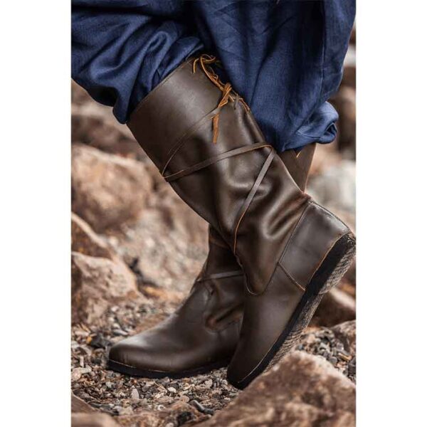 Ole Nubuck Leather Viking Boots - Brown