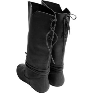 Ole Nubuck Leather Viking Boots - Black