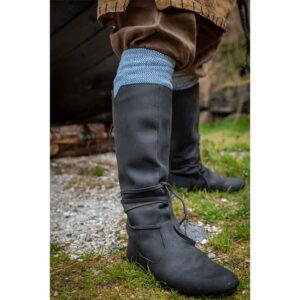 Ole Nubuck Leather Viking Boots - Black