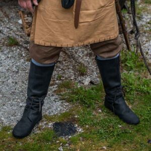 Ole Nubuck Leather Viking Boots - Black
