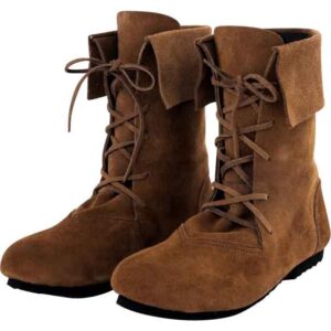 Aurin Cuffed Medieval Boots - Brown