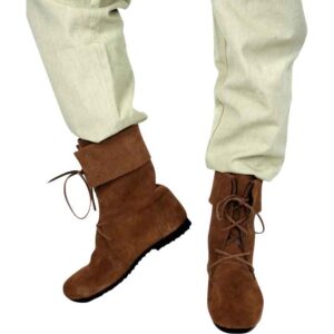 Aurin Cuffed Medieval Boots - Brown
