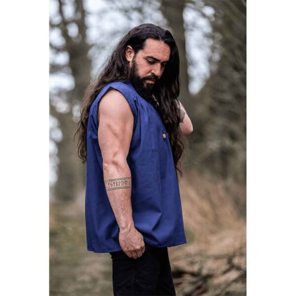Louis Sleeveless Medieval Shirt - Blue