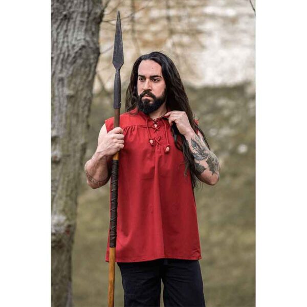 Louis Sleeveless Medieval Shirt - Red