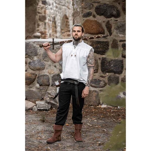 Louis Sleeveless Medieval Shirt - White