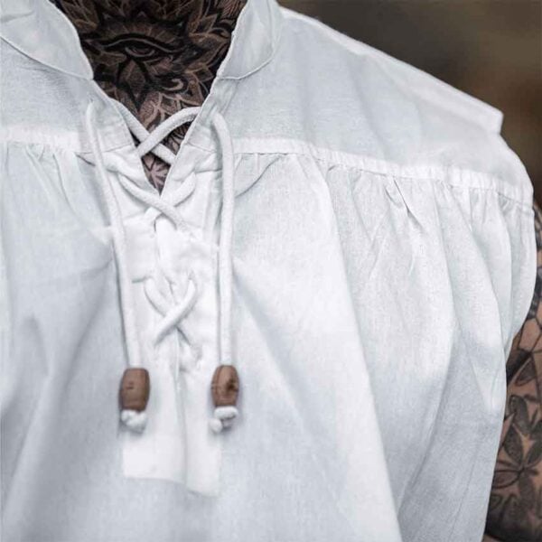 Louis Sleeveless Medieval Shirt - White