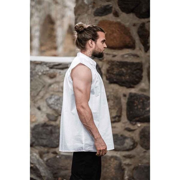 Louis Sleeveless Medieval Shirt - White