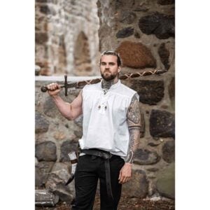 Louis Sleeveless Medieval Shirt - White