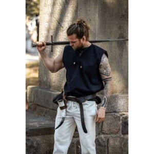 Jean Sleeveless Medieval Shirt - Black