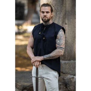 Jean Sleeveless Medieval Shirt - Black