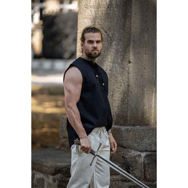 Jean Sleeveless Medieval Shirt - Black