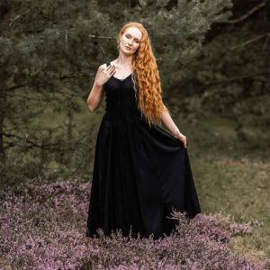 Jasmine Laced Bodice Medieval Dress - Black