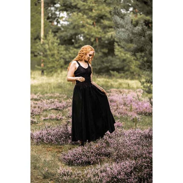 Jasmine Laced Bodice Medieval Dress - Black