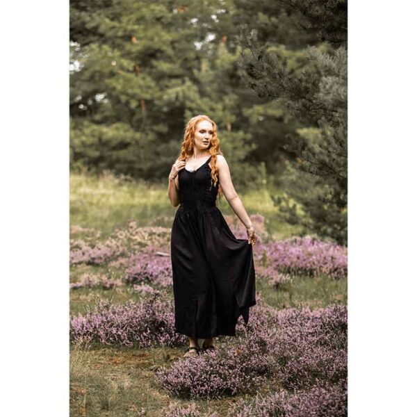 Jasmine Laced Bodice Medieval Dress - Black