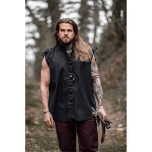 Ott Sleeveless Medieval Shirt - Black