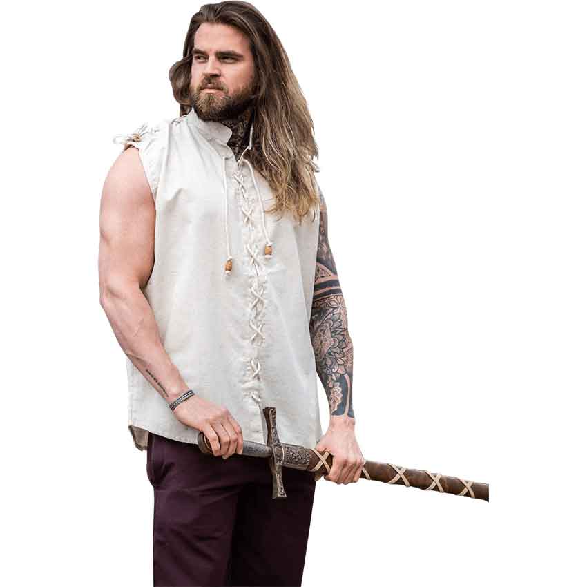 Henn Sleeveless Medieval Shirt - Natural