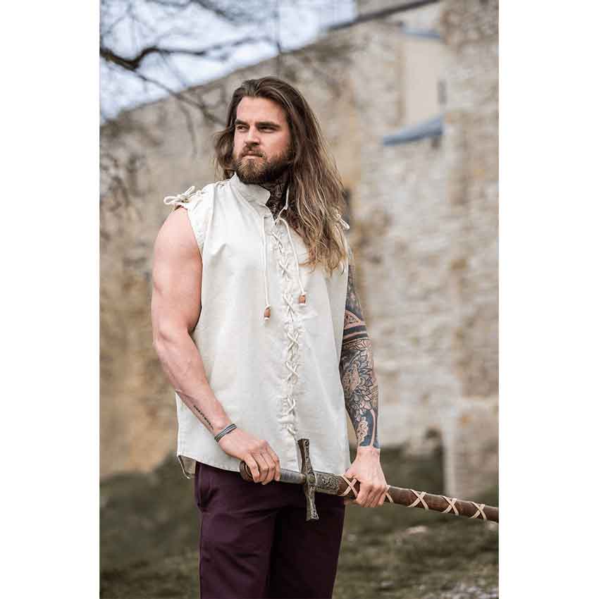Henn Sleeveless Medieval Shirt - Natural