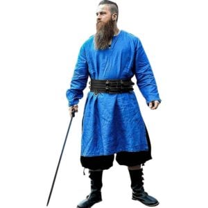 Halvar Linen Viking Tunic - Blue