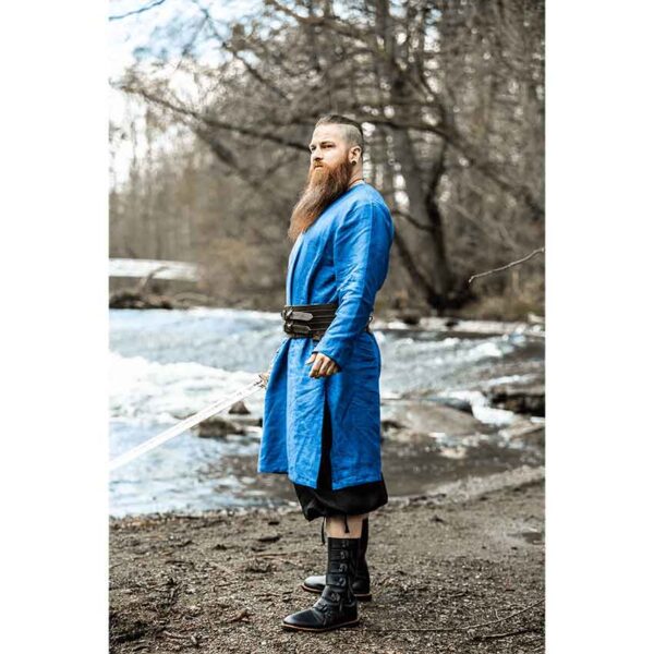 Halvar Linen Viking Tunic - Blue