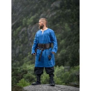 Halvar Linen Viking Tunic - Blue
