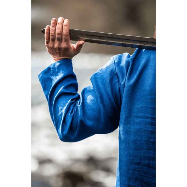 Halvar Linen Viking Tunic - Blue