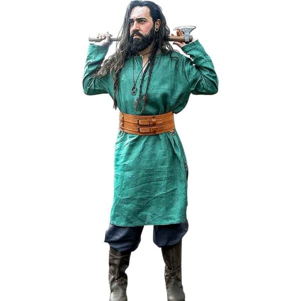Halvar Linen Viking Tunic - Green