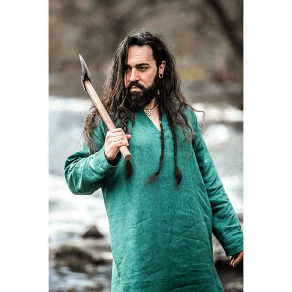 Halvar Linen Viking Tunic - Green