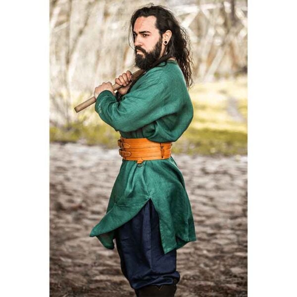 Halvar Linen Viking Tunic - Green