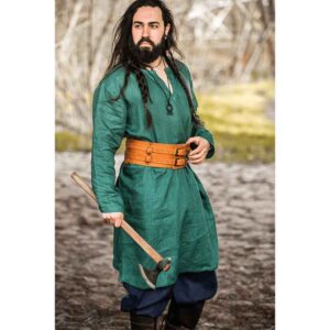 Halvar Linen Viking Tunic - Green