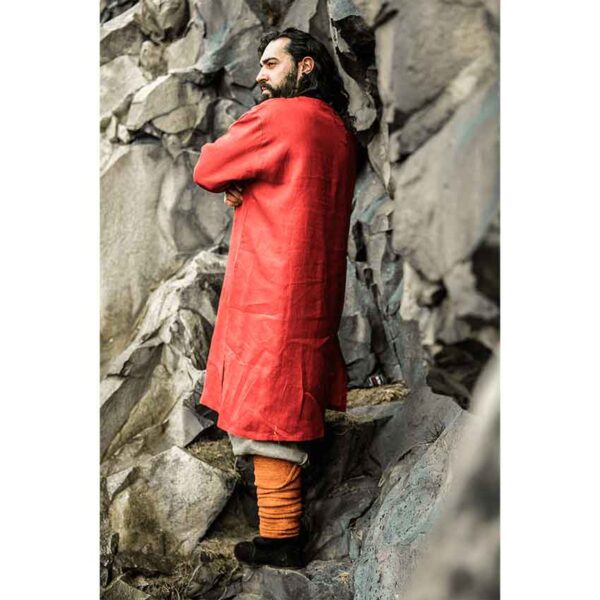 Halvar Linen Viking Tunic - Red