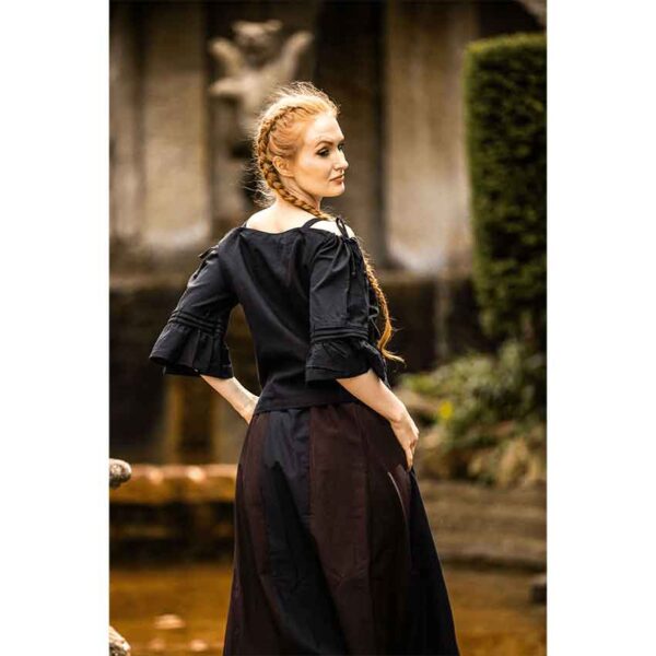 Prina Medieval Blouse - Black