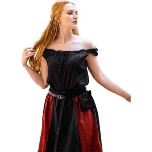 Adele Sleeveless Medieval Summer Blouse - Black
