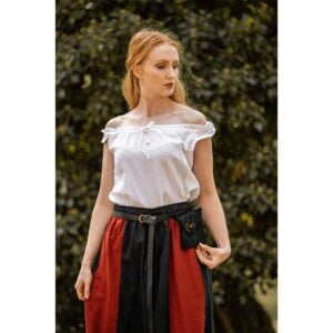 Adele Sleeveless Medieval Summer Blouse - White