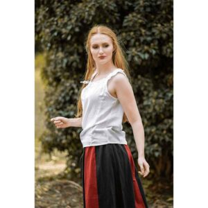 Adele Sleeveless Medieval Summer Blouse - White