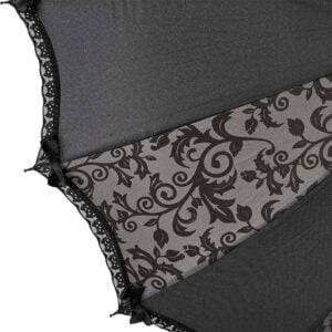 Grey and Black Flower Gothic Umbrella
