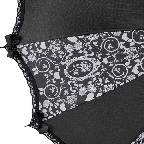 Black and White Rose Umbrella