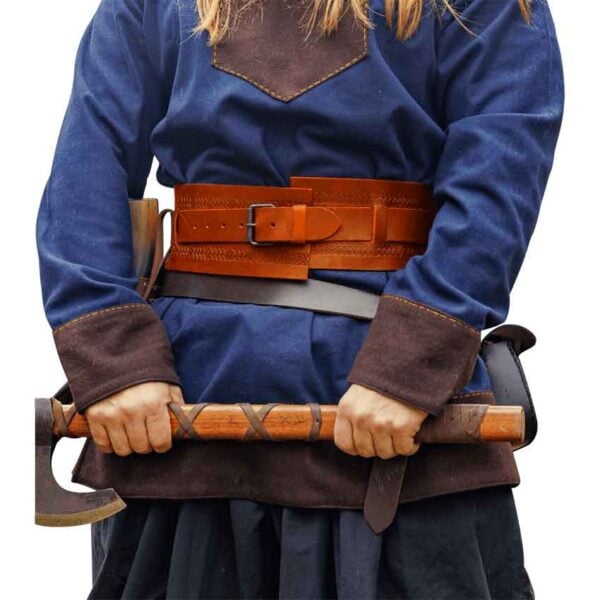 Ingrid Wide Viking Belt - Cognac Brown
