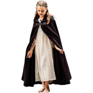 Kids Medieval Cloak with Clasp - Brown